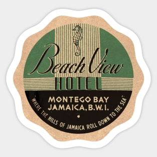 Beach View Jamaica Sticker